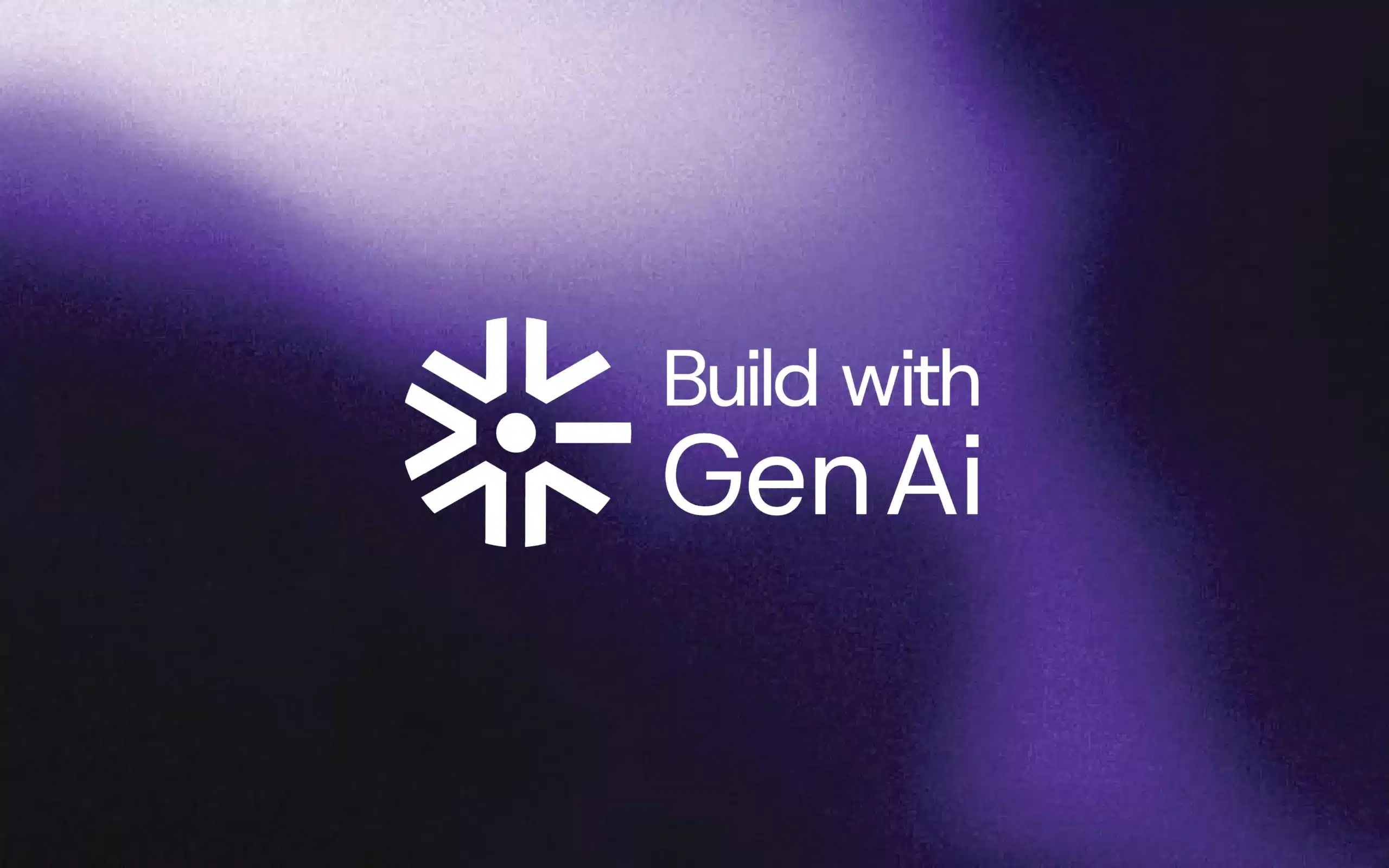 Build with Gen AI brand identity cover—modern logo + wordmark on electric-purple gradient; branding kit, logo design, packaging-ready brand assets by The Factor X.